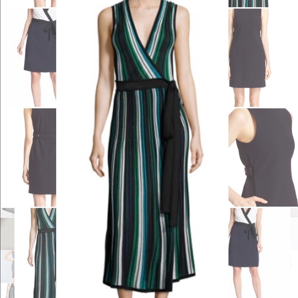 Diane Von Furstenberg Cadenza Metallic Wrap DressS